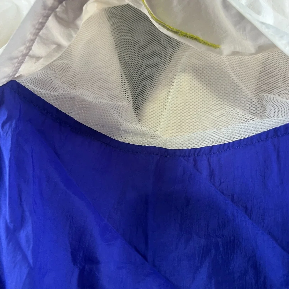 Vintage Nike Anorak‎ Jacket Mens Small Blue White Swoosh Logo Windbreaker Hooded